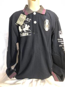 HV Polo Herren Langarm Poloshirt Diego dunkelblau